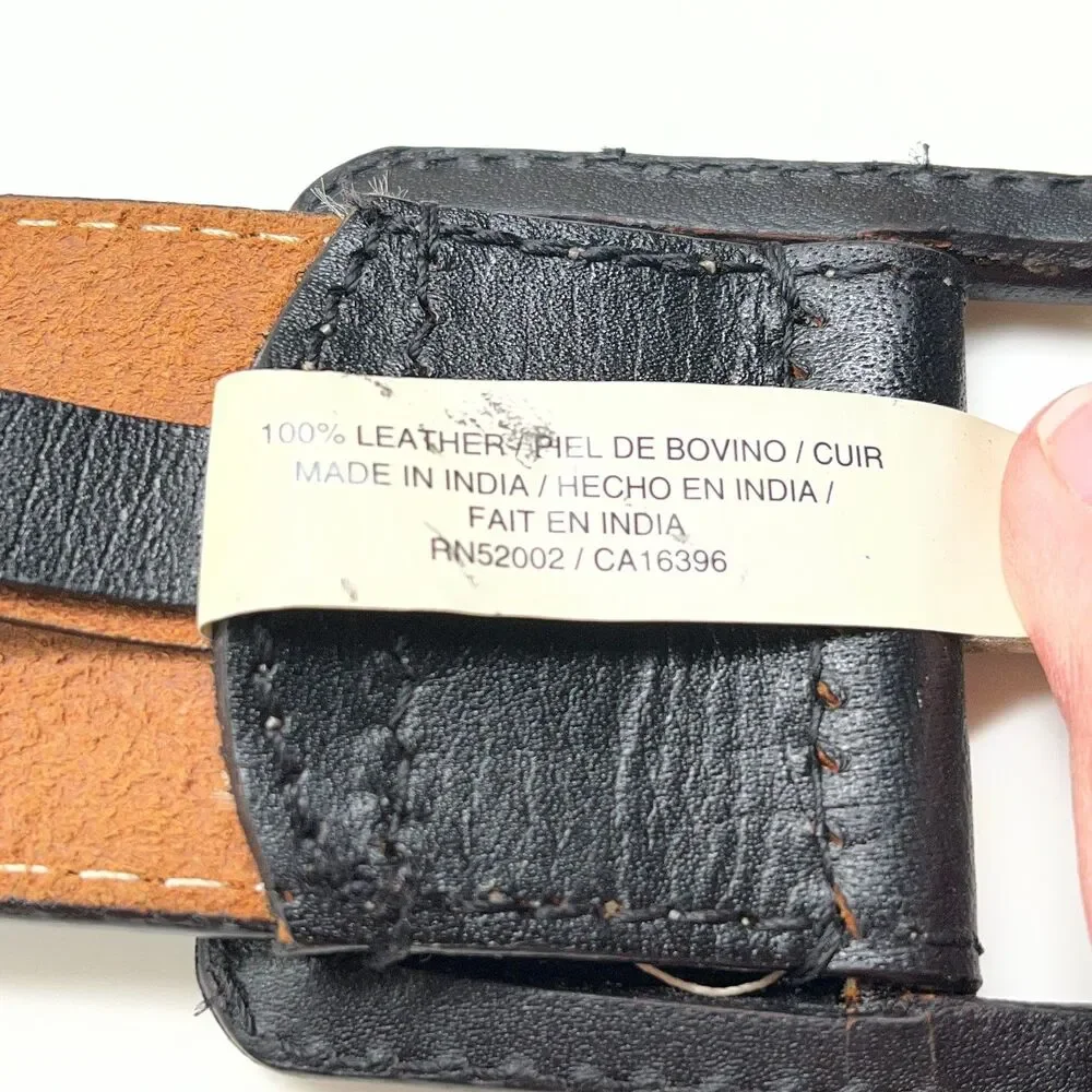 Vintage Liz Claiborne Black Leather Wide Womens Belt Size Small 30 Solid India